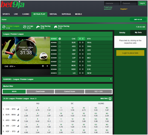 Bet9ja Sports betting with 10 Naira