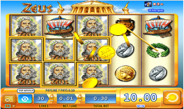 Zeus slot betting options