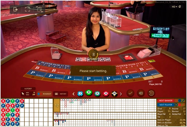 Live Baccarat game