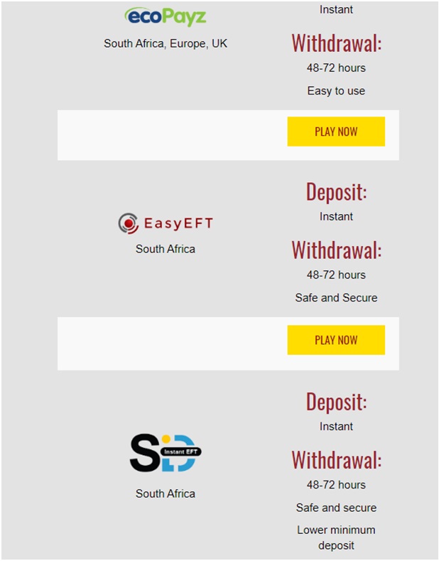 Slots capital deposits and withdrawals